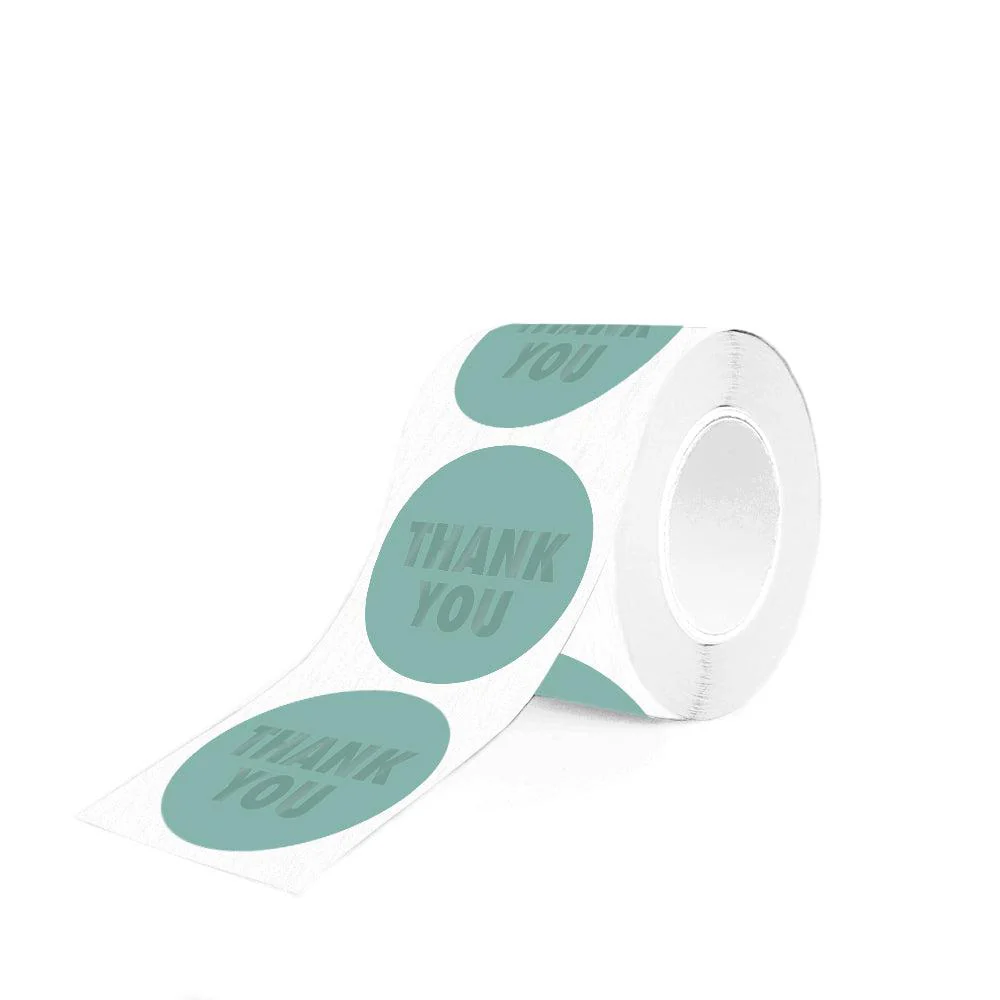 Stickers - 'Thank you' - Seagreen - 8 stuks - Image 2