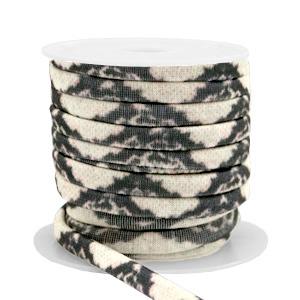 Stitched elastisch lint snake Beige-Black - 30cm - Image 2