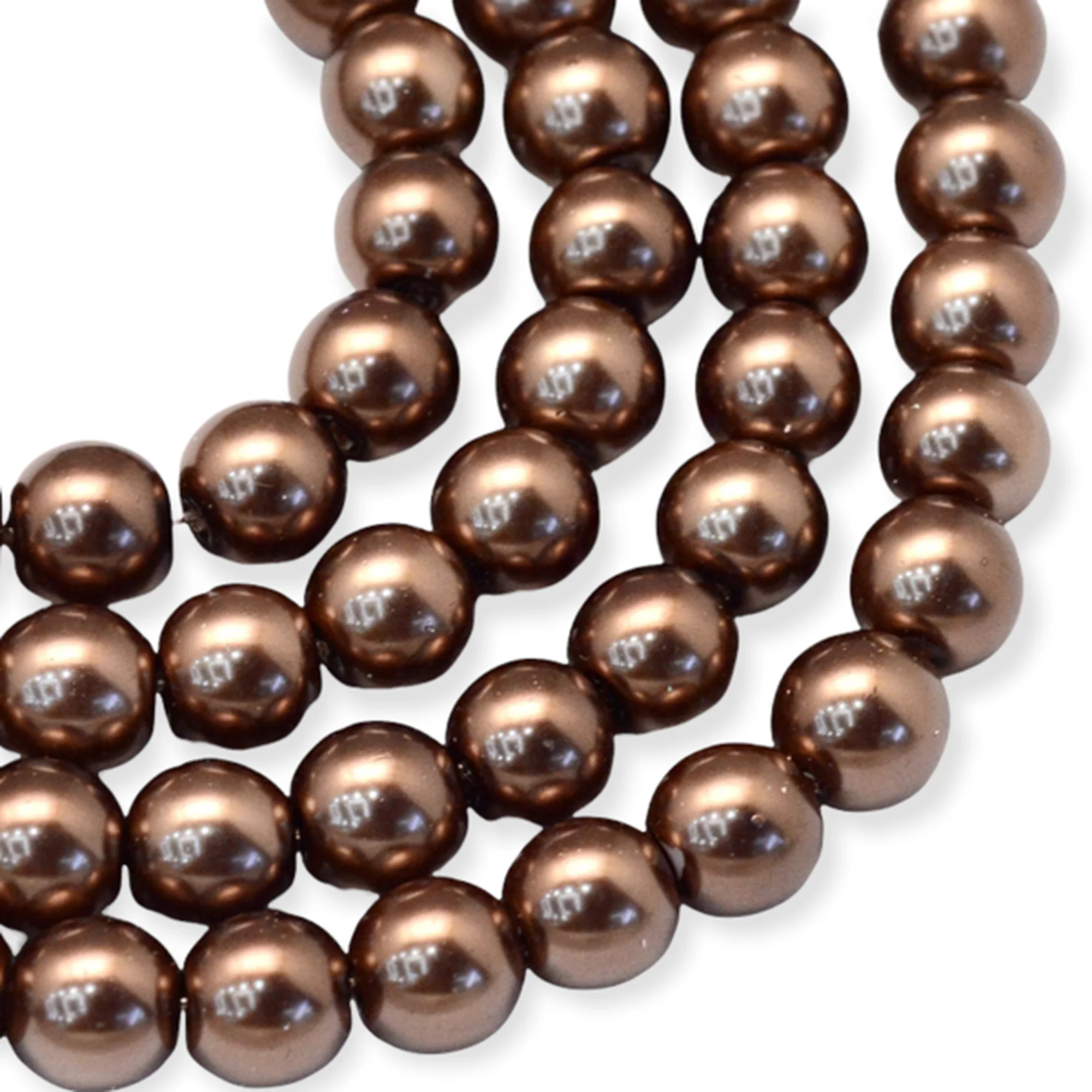 Glasparel rond Chocolade bruin 6mm - ±68 stuks
