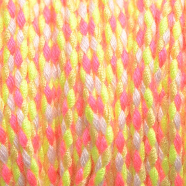 Ibiza gevlochten koord Geel/Roze ±1,8mm - 1 meter