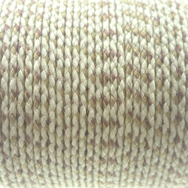 Ibiza gevlochten koord Off white/sand ±1,8mm - 1 meter