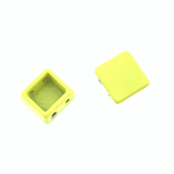 Tegel kraal breed Yellow 8x8x4mm