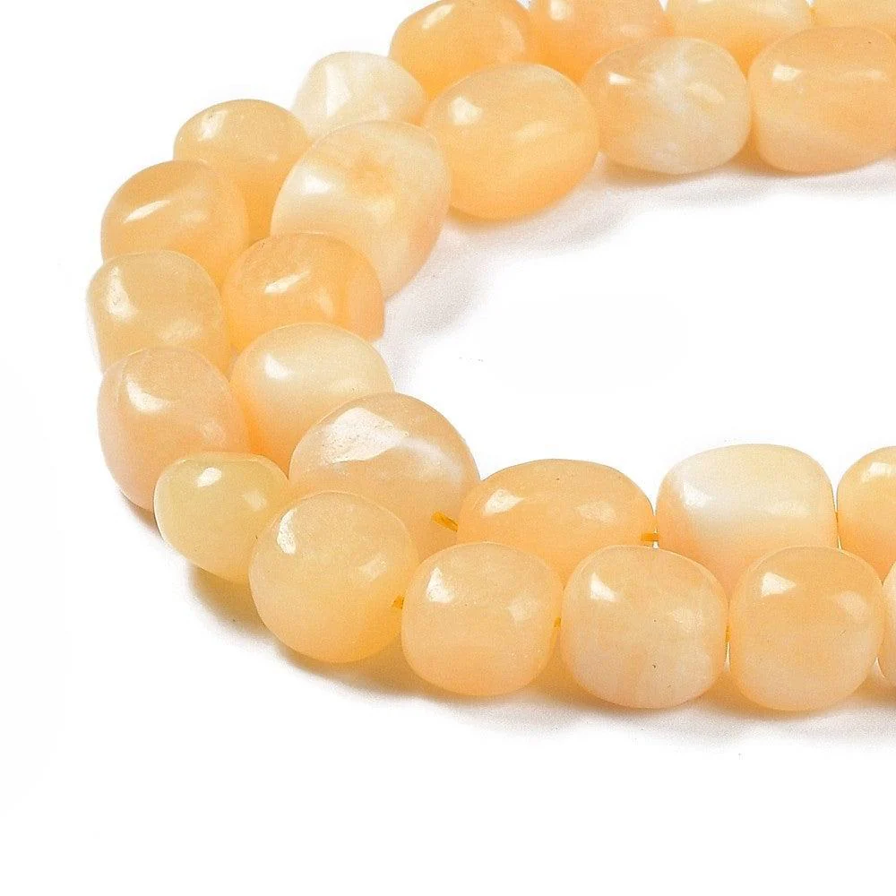Topaz Jade Nugget pastel geel  10mm - per stuk - Image 2