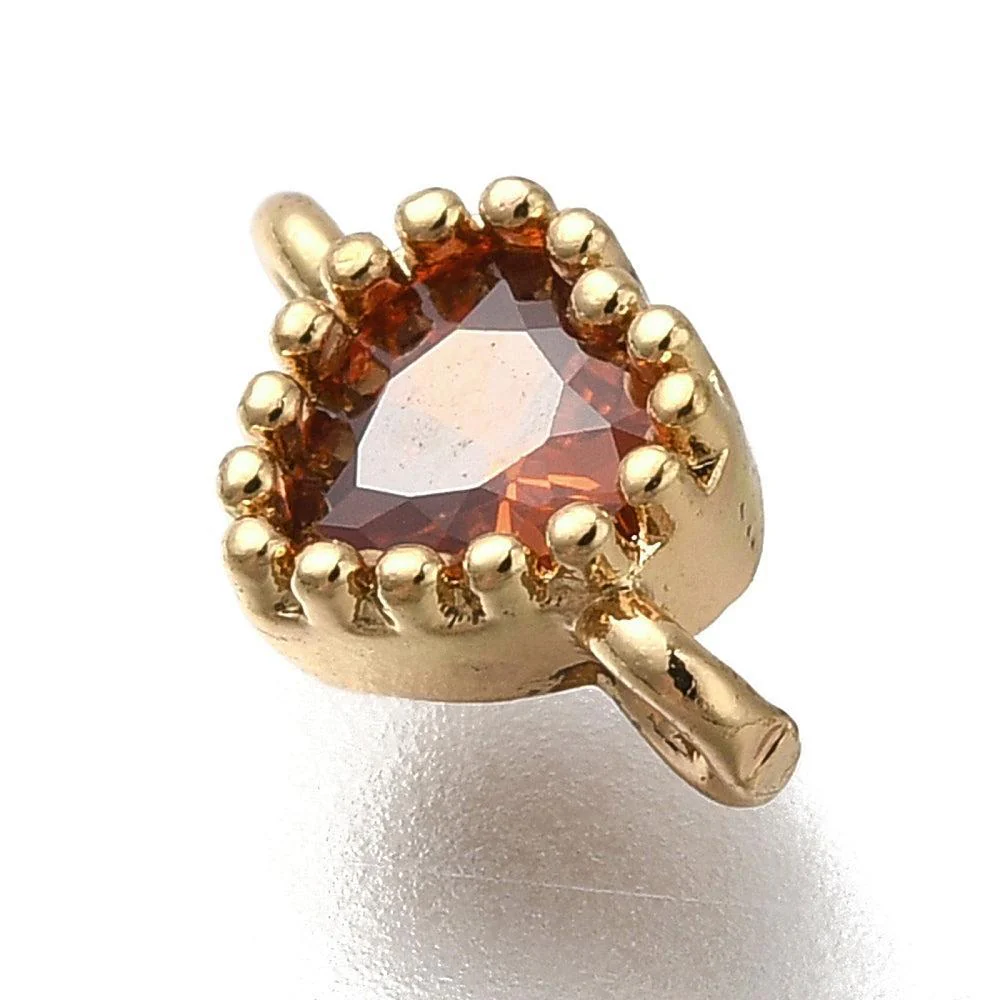 Tussenzetsel hart zirkonia Goud / Roodbruin 5mm - per stuk - Image 2