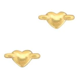 Tussenzetsel hartje Goud DQ 10.4x4.9mm