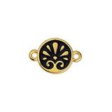 Tussenzetsel motief Zwart-Goud 24K DQ 11,5x17mm