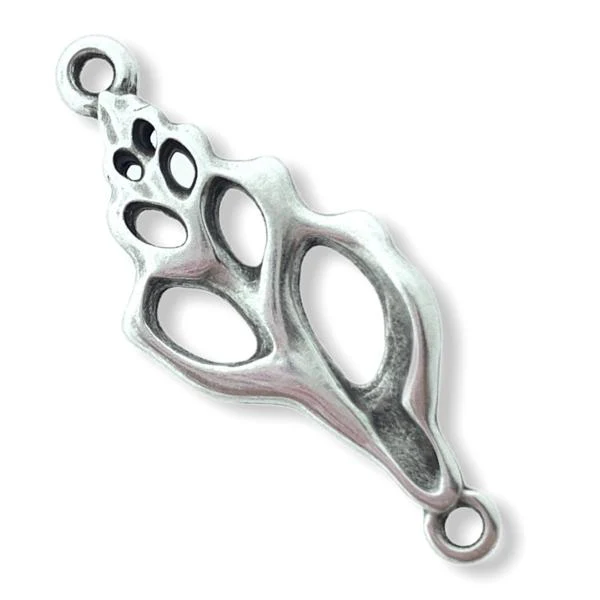 Tussenzetsel Schelp Zilver DQ 18x10mm