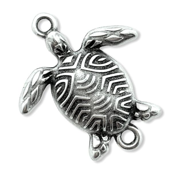 Tussenzetsel schildpad Zilver DQ 23x19mm