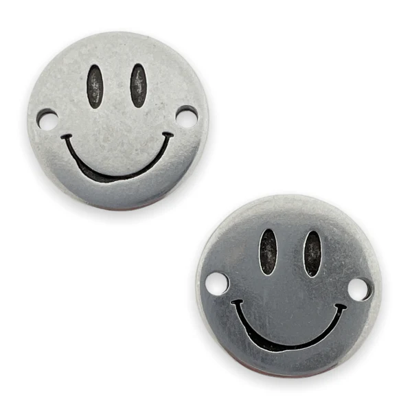 Tussenzetsel smiley Zilver DQ 14mm - Image 2
