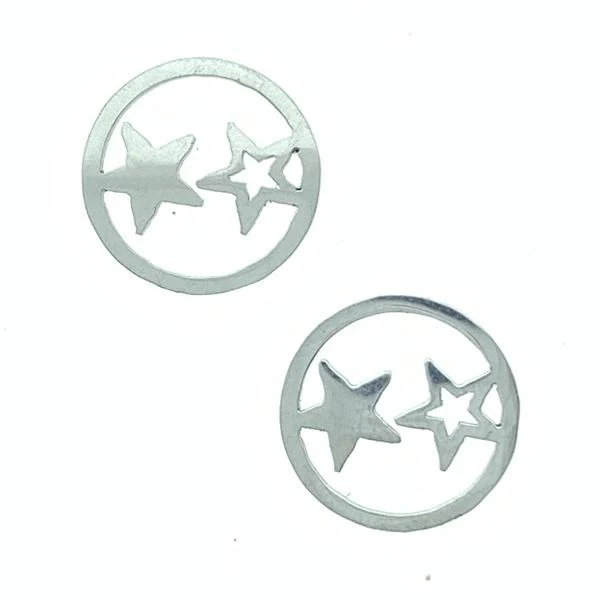 Tussenzetsel Stars Stainless steel Zilver (RVS) 12mm