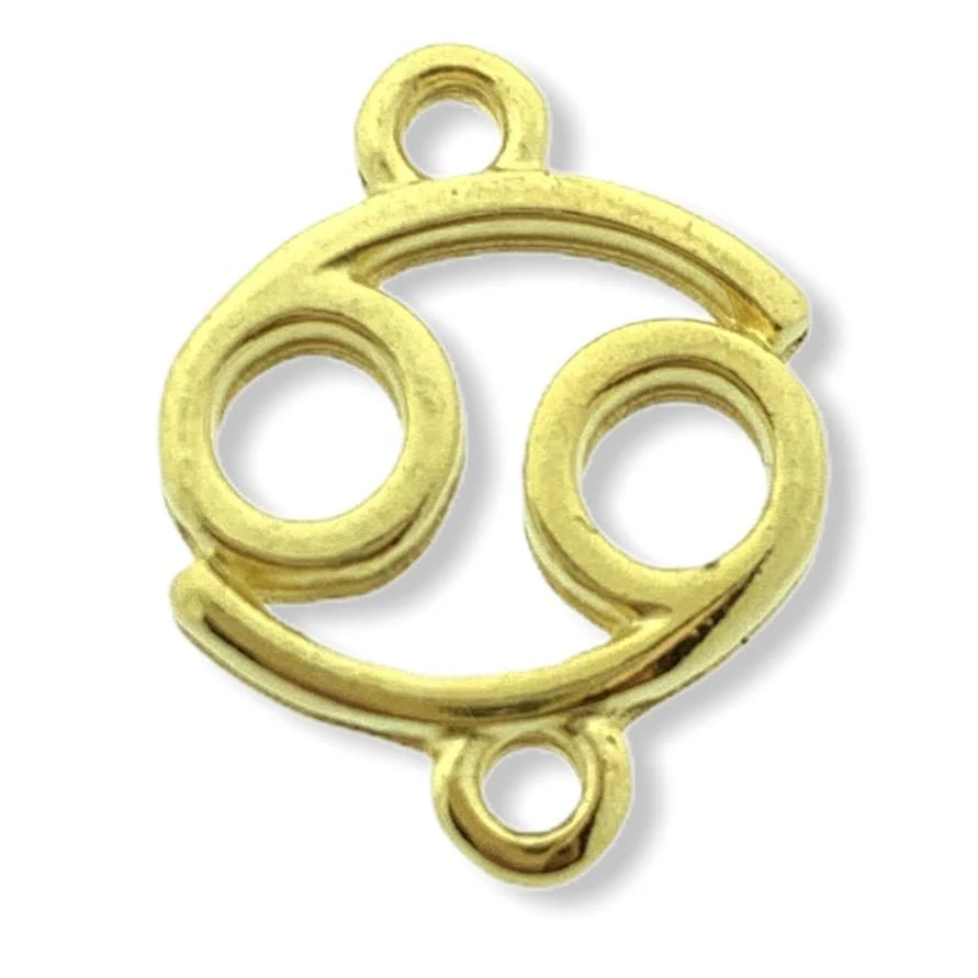 Tussenzetsel sterrenbeeld Kreeft Goud 24kr DQ 15x12mm