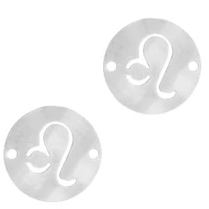 Tussenzetsel Sterrenbeeld Leeuw Stainless steel Zilver (RVS) 12mm