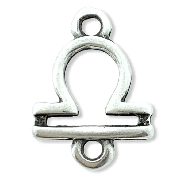 Tussenzetsel sterrenbeeld Weegschaal Zilver 15x10mm
