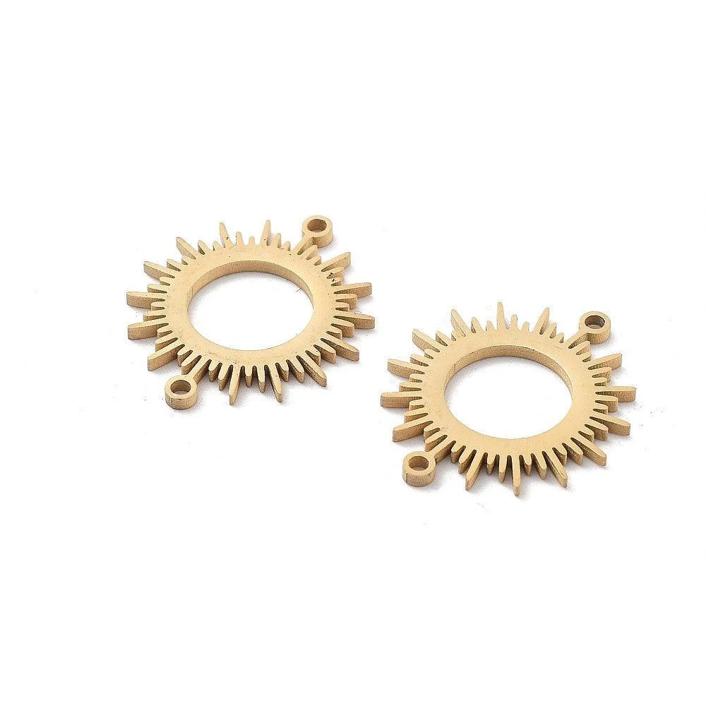 Tussenzetsel zon RVS Goud 16mm - per stuk - Image 2