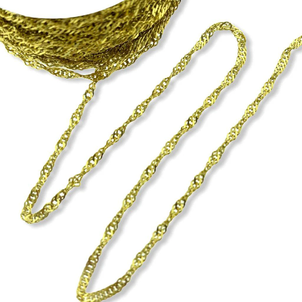 Twisted schakel RVS goud 2,5mm - prijs per 10cm