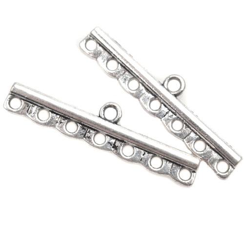 Verdeler 7 ogen Zilver 39x10mm - 2 stuks