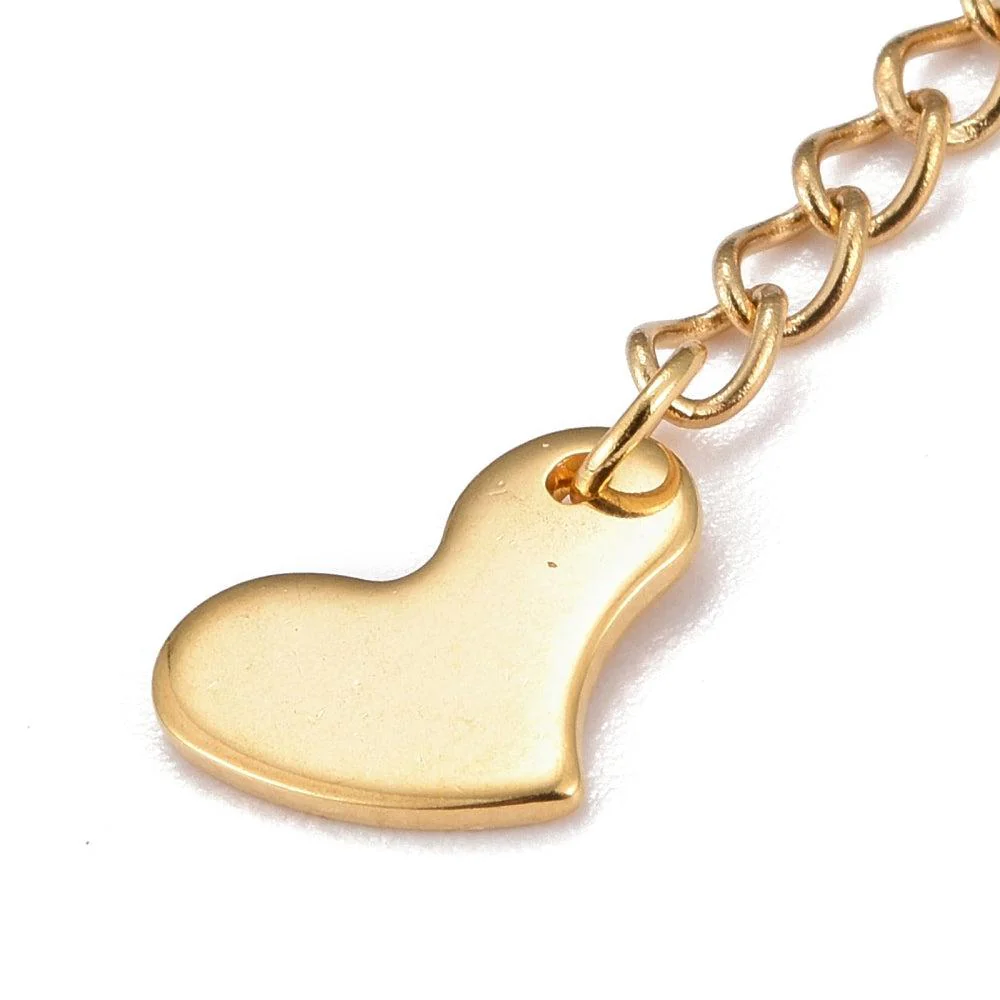 Verlengkettinkje goud met hart RVS - 60mm - Image 2