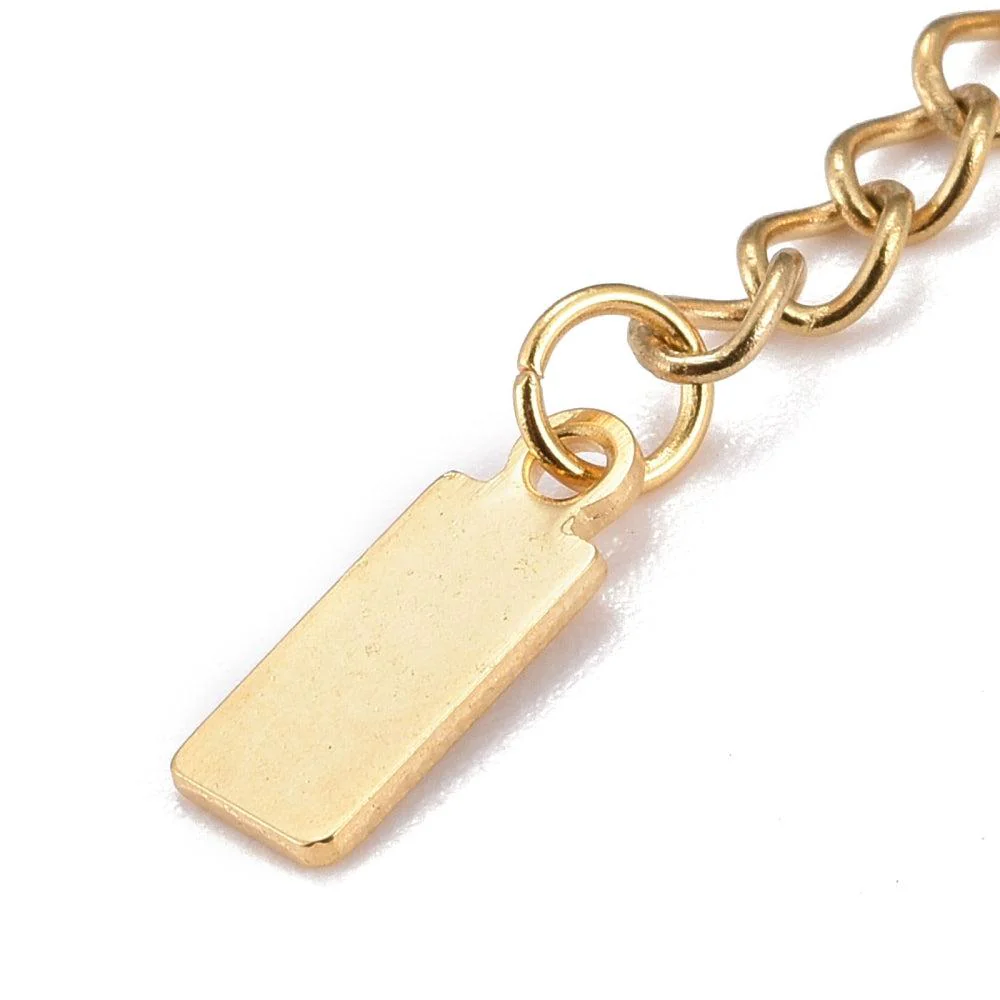 Verlengkettinkje goud met staafje RVS - 60mm - Image 2