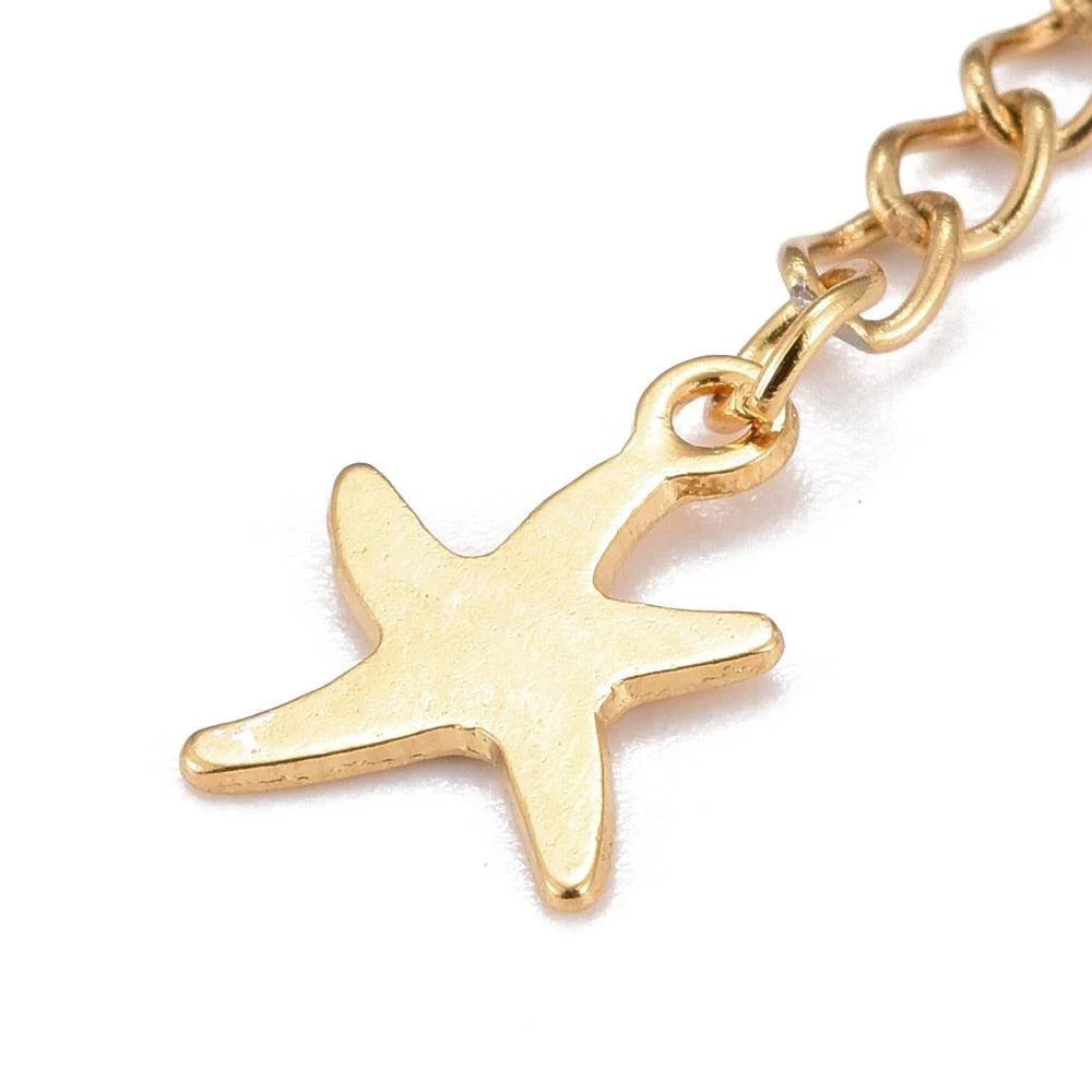 Verlengketting goud met zeester RVS - 60mm - Image 2