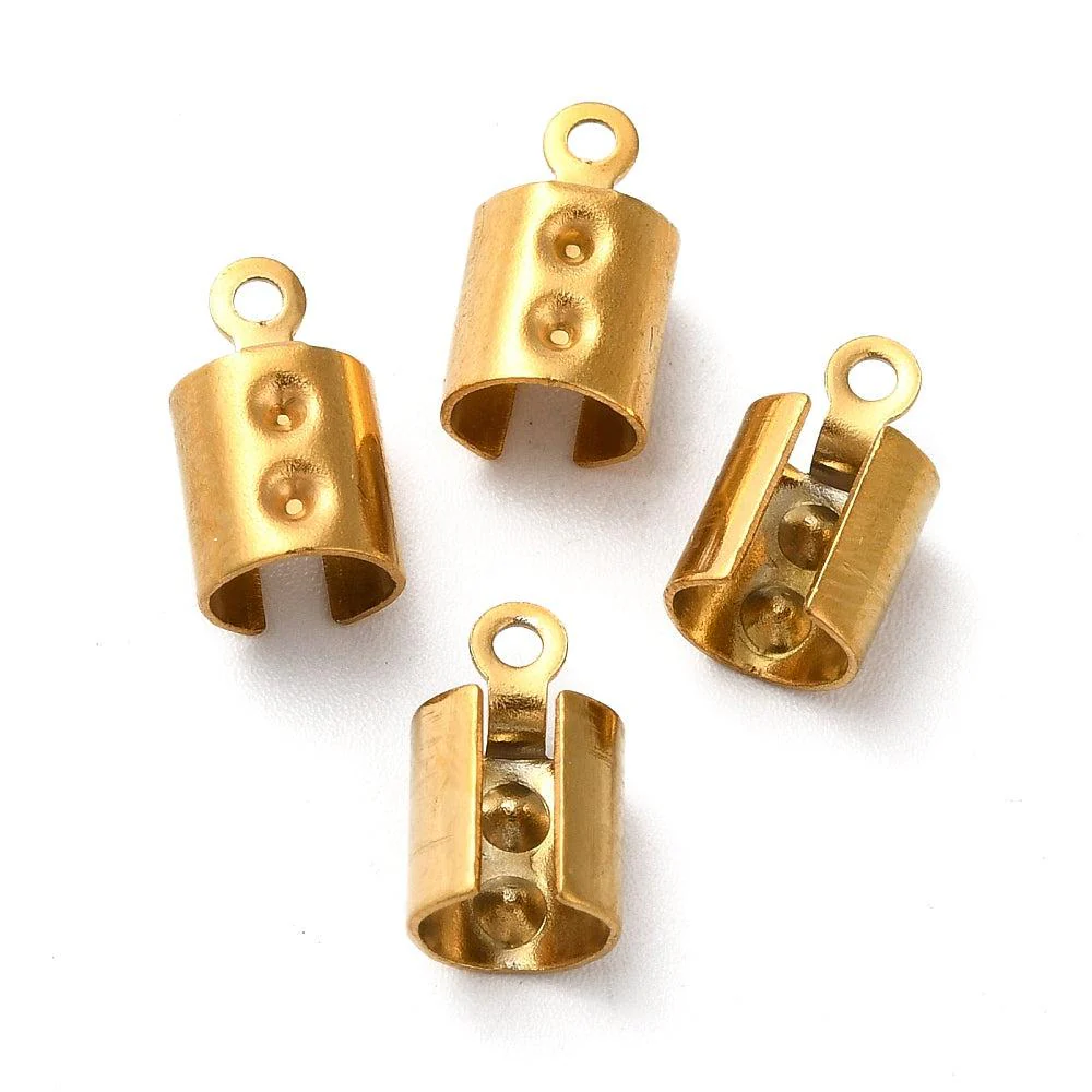 Veterklem RVS 18K gold plated 7x12mm - per 4 stuks - Image 2