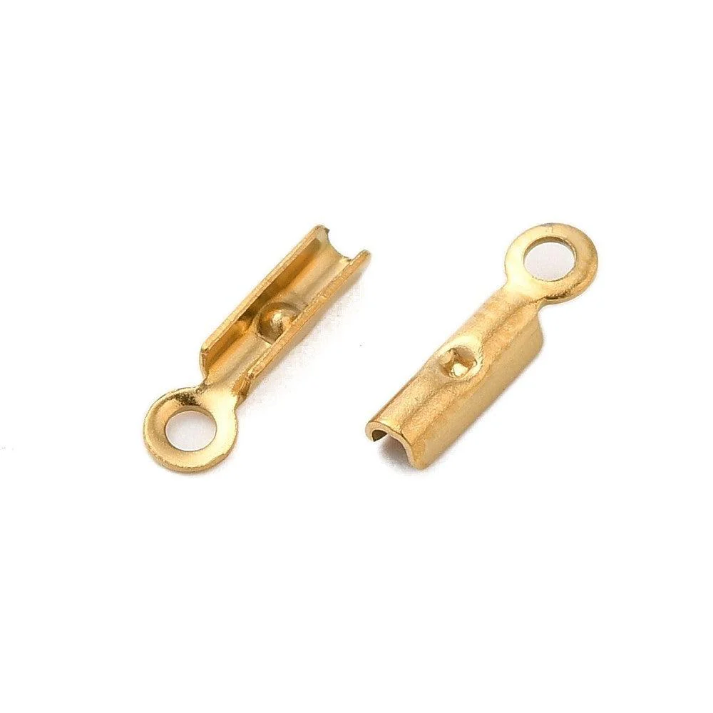 Veterklem RVS 18K gold plated 8x2mm - per 4 stuks
