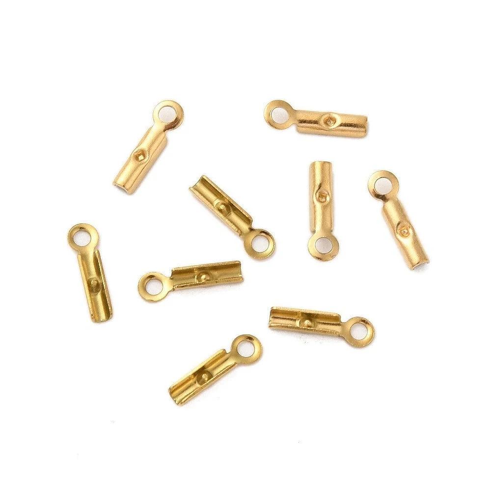 Veterklem RVS 18K gold plated 8x2mm - per 4 stuks - Image 2