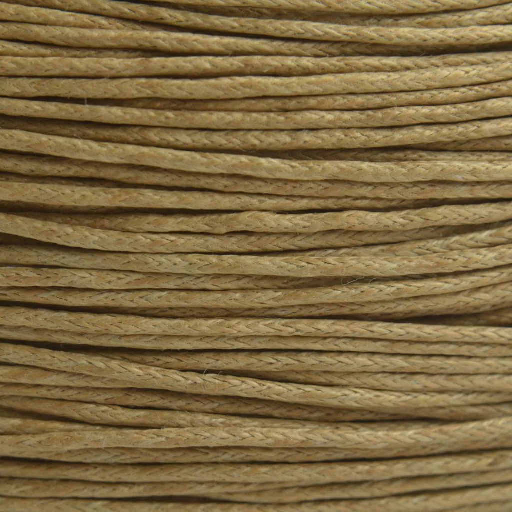 Waxkoord licht beige bruin 1mm - 6 meter