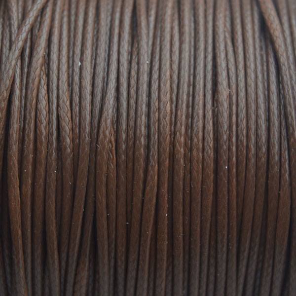 Waxkoord shiny bruin 1mm - 5 meter