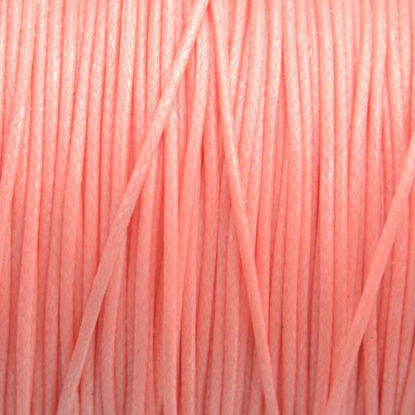 Waxkoord shiny coral 1mm - 6 meter