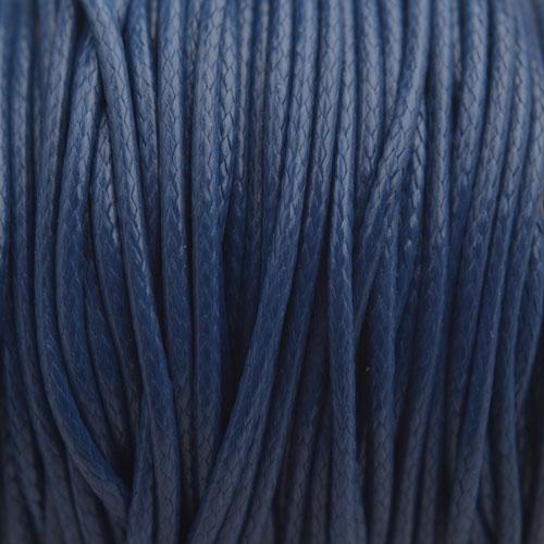 Waxkoord shiny Dark blue 1mm - 5 meter
