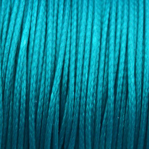 Waxkoord shiny dark turquoise 1mm - 5 meter