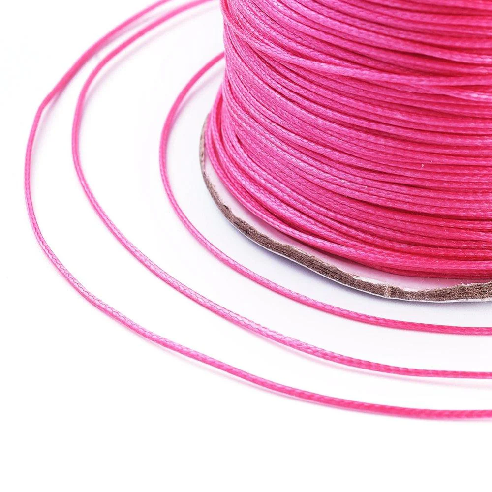 Waxkoord shiny Fuchsia 0,9mm - 5 meter