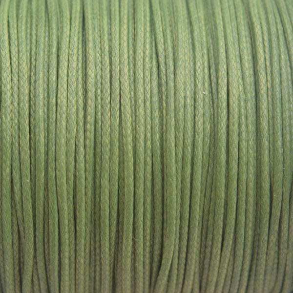 Waxkoord shiny olijf groen 1mm - 5 meter