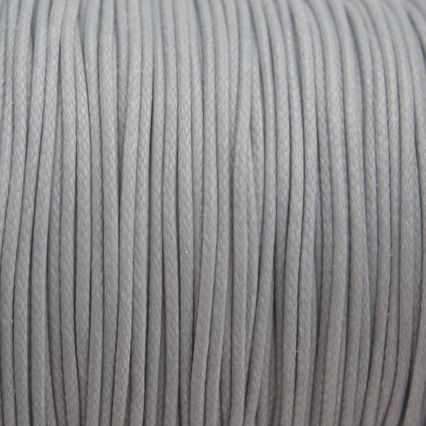 Waxkoord shiny light grey 0,9mm - 5 meter