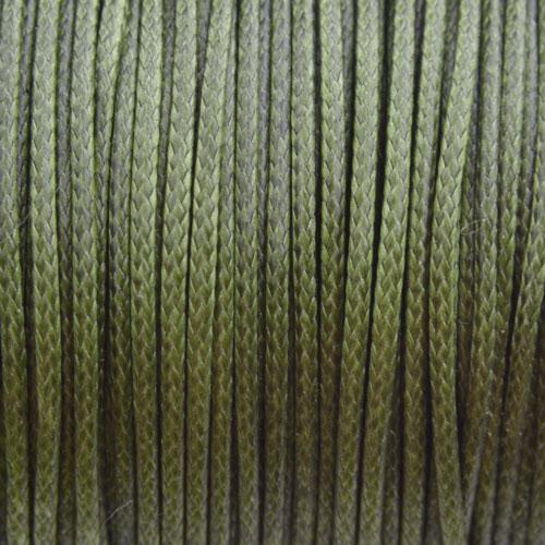 Waxkoord shiny olive green 1mm - 5 meter