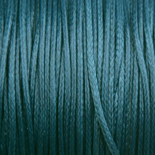 Waxkoord shiny petrol blue 1mm - 5 meter