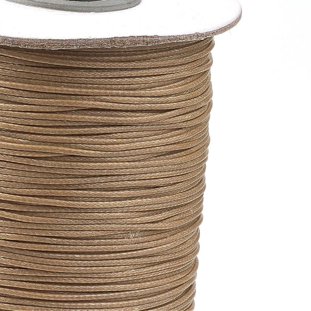 Waxkoord shiny Tan 1mm - 5 meter