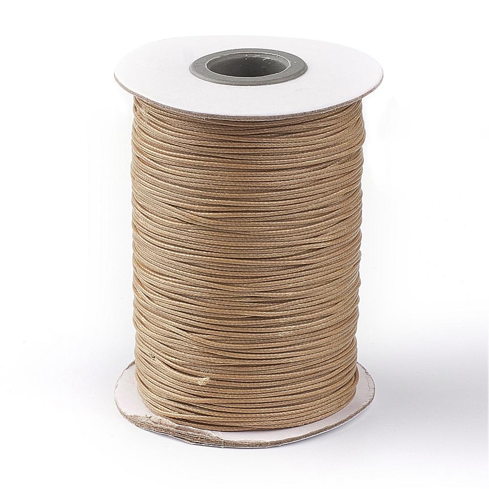 Waxkoord shiny Tan 1mm - 5 meter - Image 2