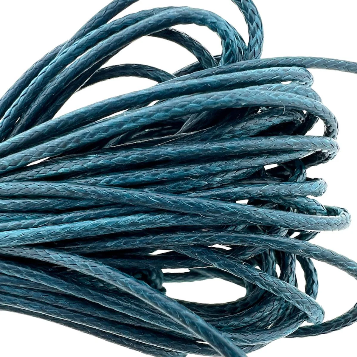 Waxkoord shiny teal blue 1mm - 5 meter - Image 2