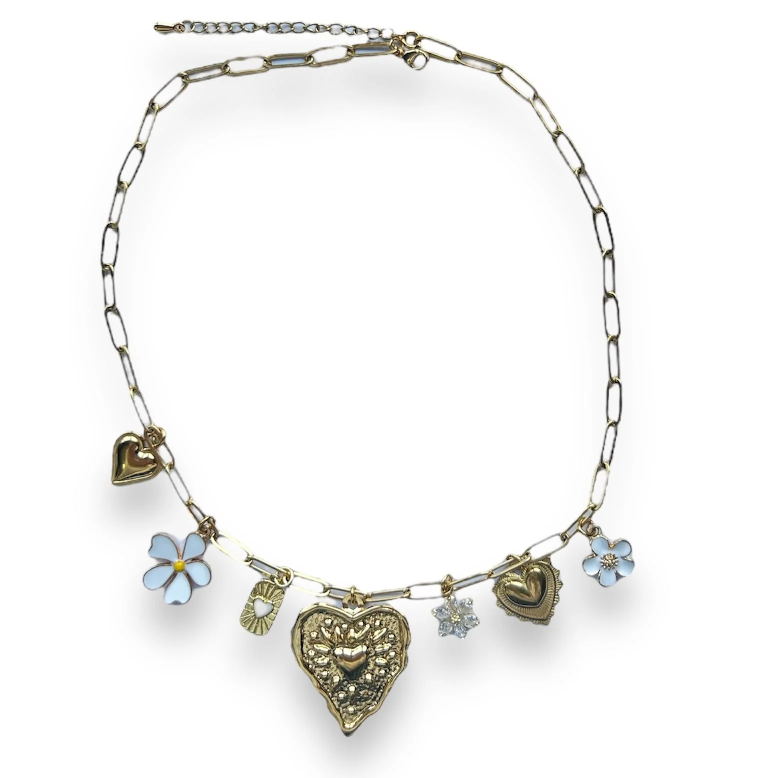 White flowers ketting Stainless steel - Image 4