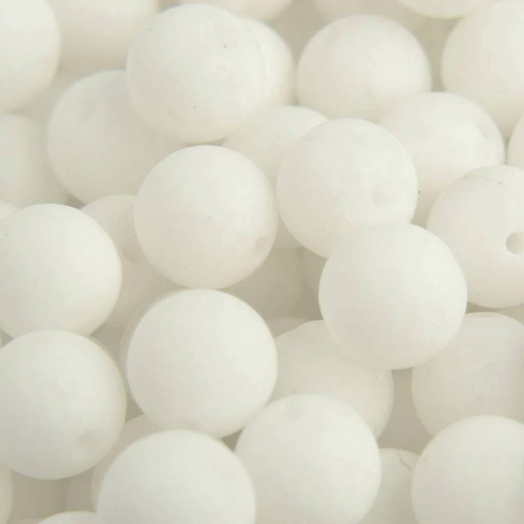 Edelsteen Frosted witte Jade 8mm