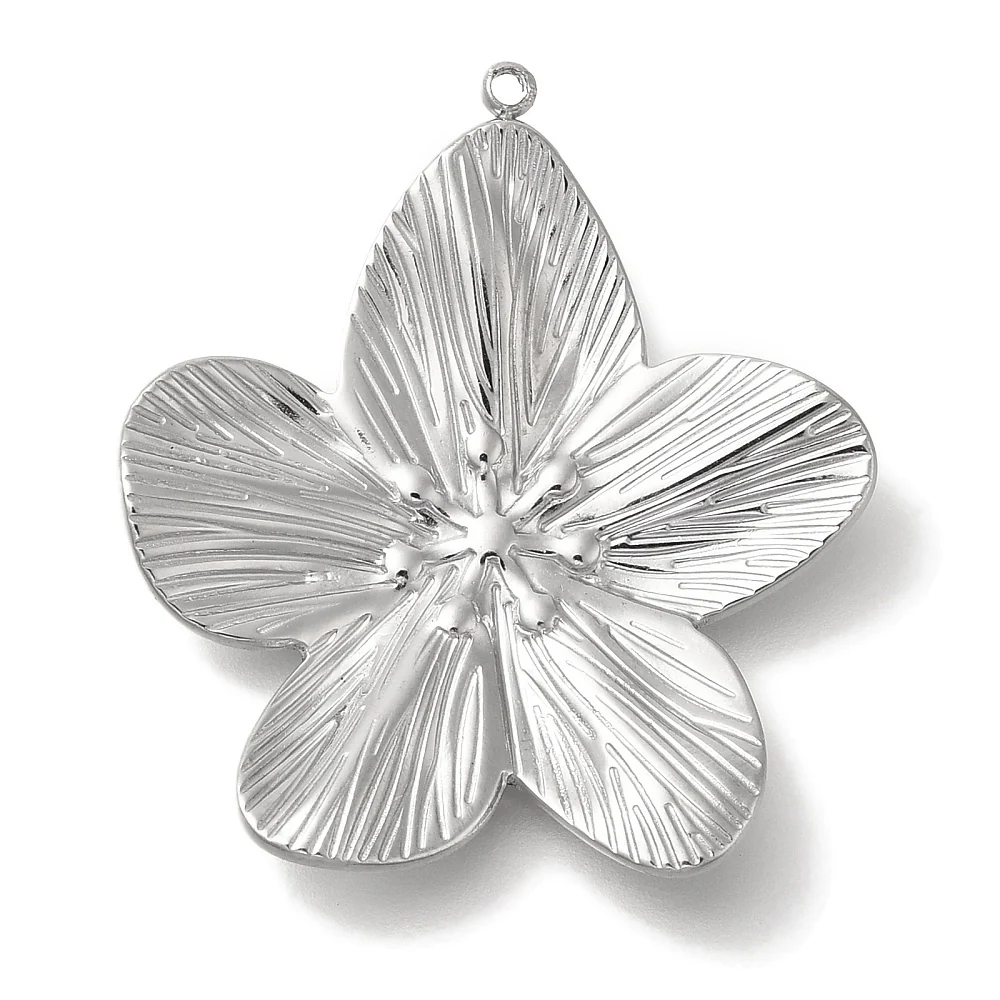 XL bedel bloem RVS Zilver 34mm- per stuk