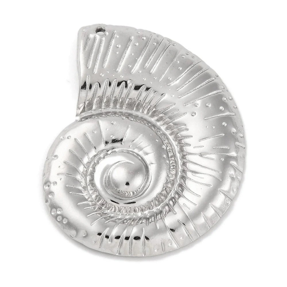 XL Bedel schelp zilver RVS 35x45mm - per stuk