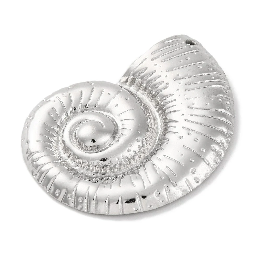 XL Bedel schelp zilver RVS 35x45mm - per stuk - Image 2