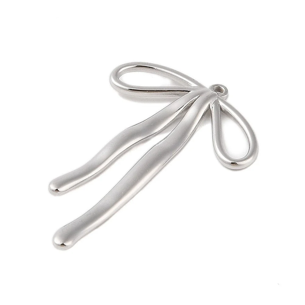 XL Bedel strik zilver RVS 42x28mm - per stuk - Image 2
