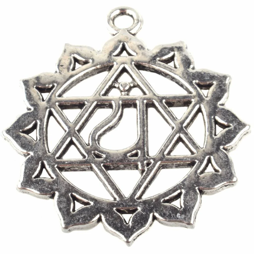 Bedel hart chakra 'anahata' Zilver 34x30mm