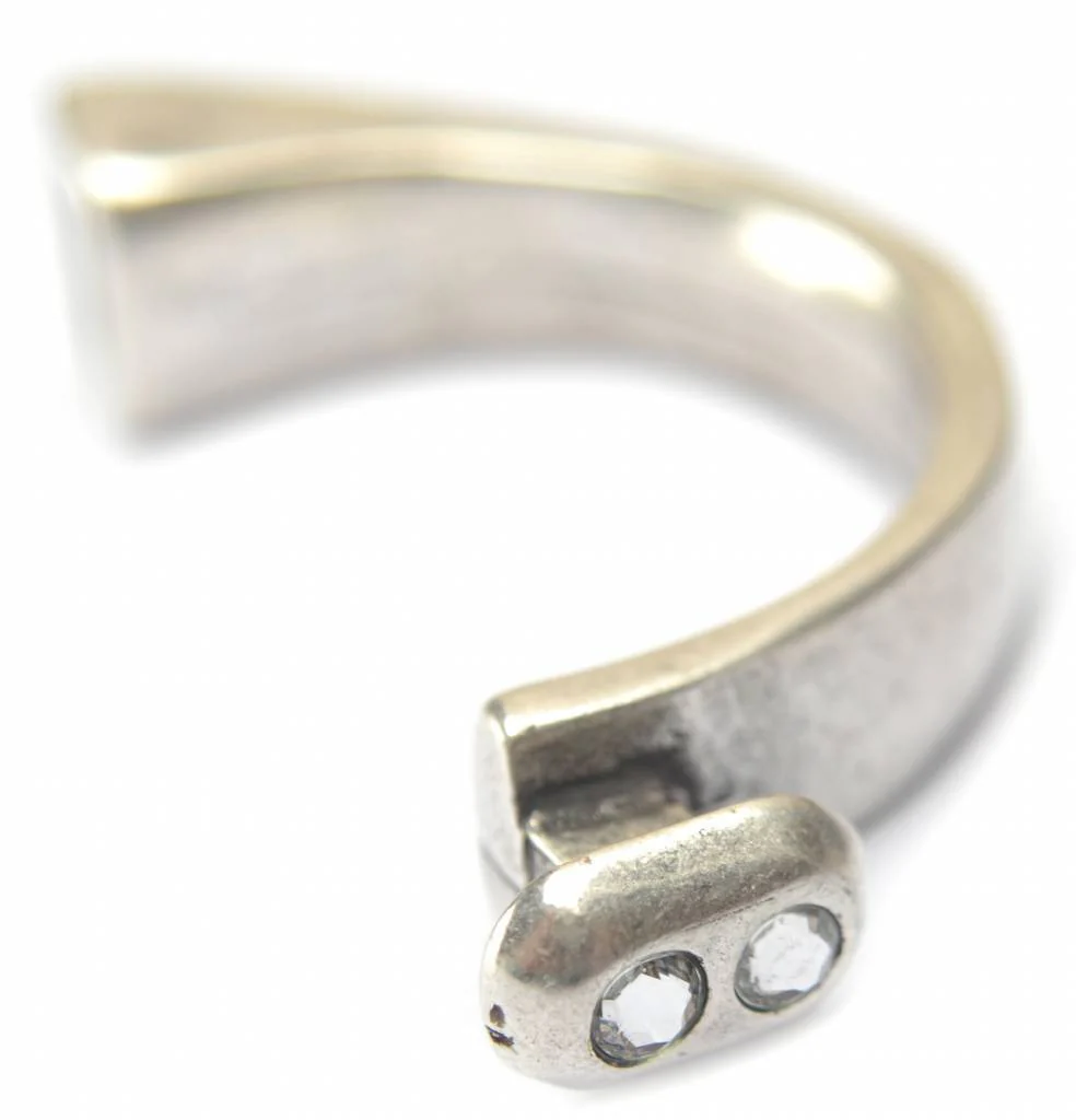 Halve armband swarovski Ø10x5mm zilver DQ
