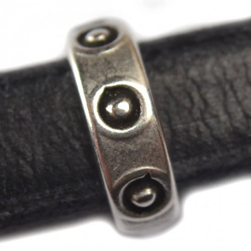Leerschuiver Ø10x6mm metaal zilver DQ 14x4mm