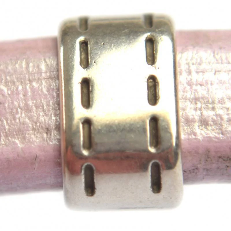Leerschuiver Ø10x6mm stiksel metaal zilver DQ 9x13mm