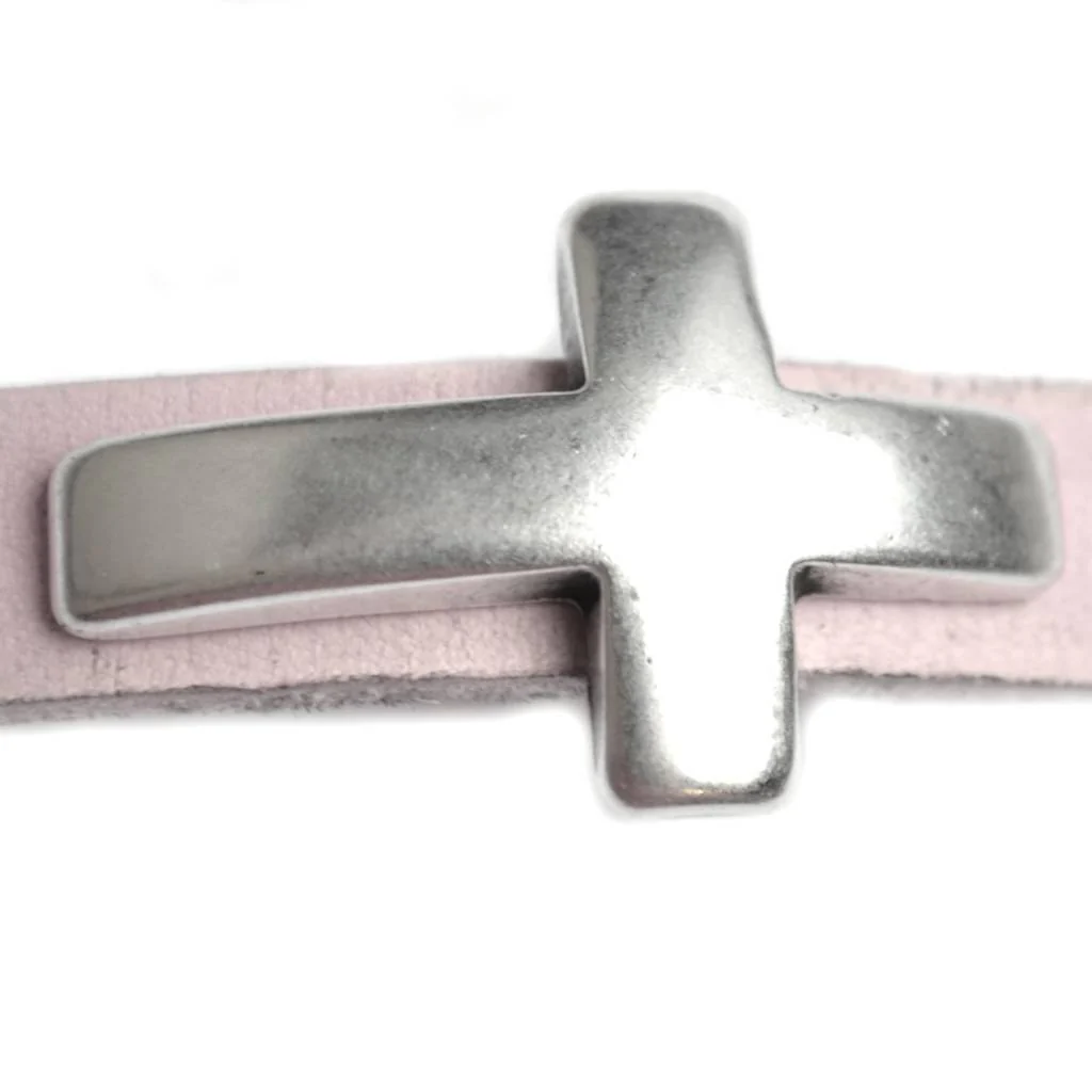 Leerschuiver kruis Ø10x2.5 Zilver DQ 30x19mm